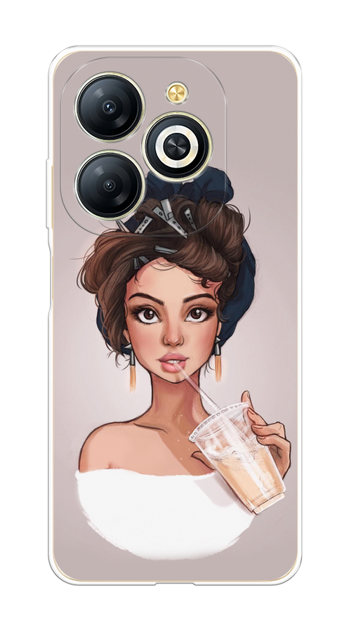 

Чехол на Infinix Smart 8 Plus "Девушка с фраппе", Серый, 3105550-1