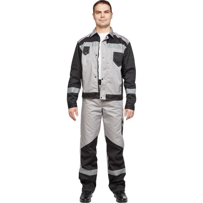 

Костюм рабочий NoBrand 816177-K черный/серый 52-54, 182-188