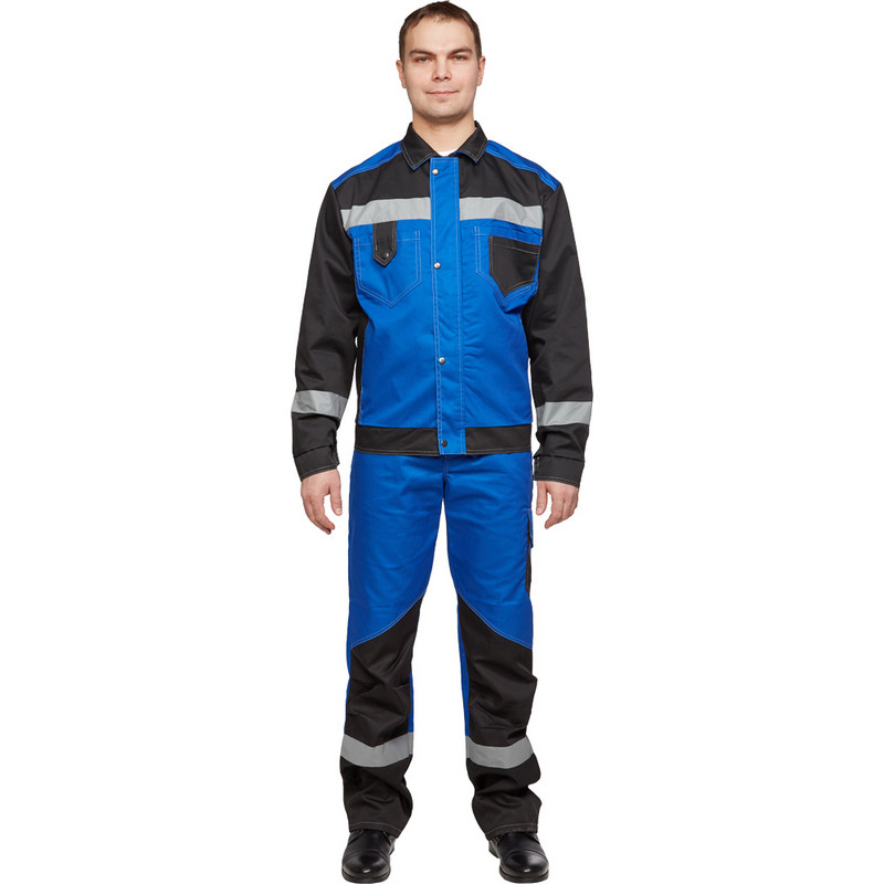 

Костюм рабочий NoBrand 816110-K черный/синий 48-50, 170-176