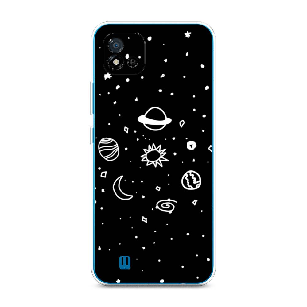 

Чехол на Oppo Realme C11 (2021) "Дудл солнечной системы", Бежевый;серый, 257550-2