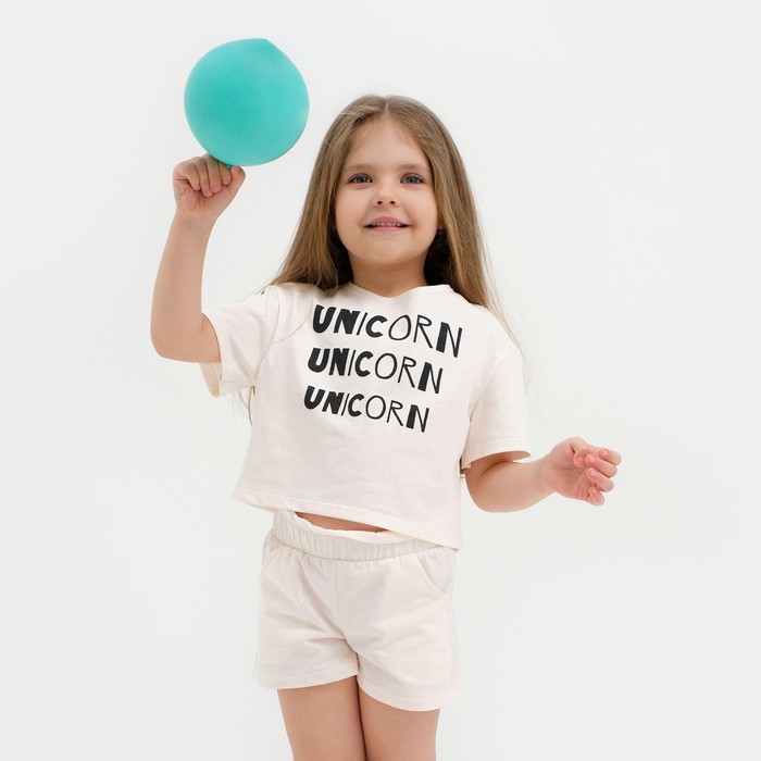 

Футболка детская укороченная KAFTAN Unicorn р.28 (86-92), Бежевый, Unicorn
