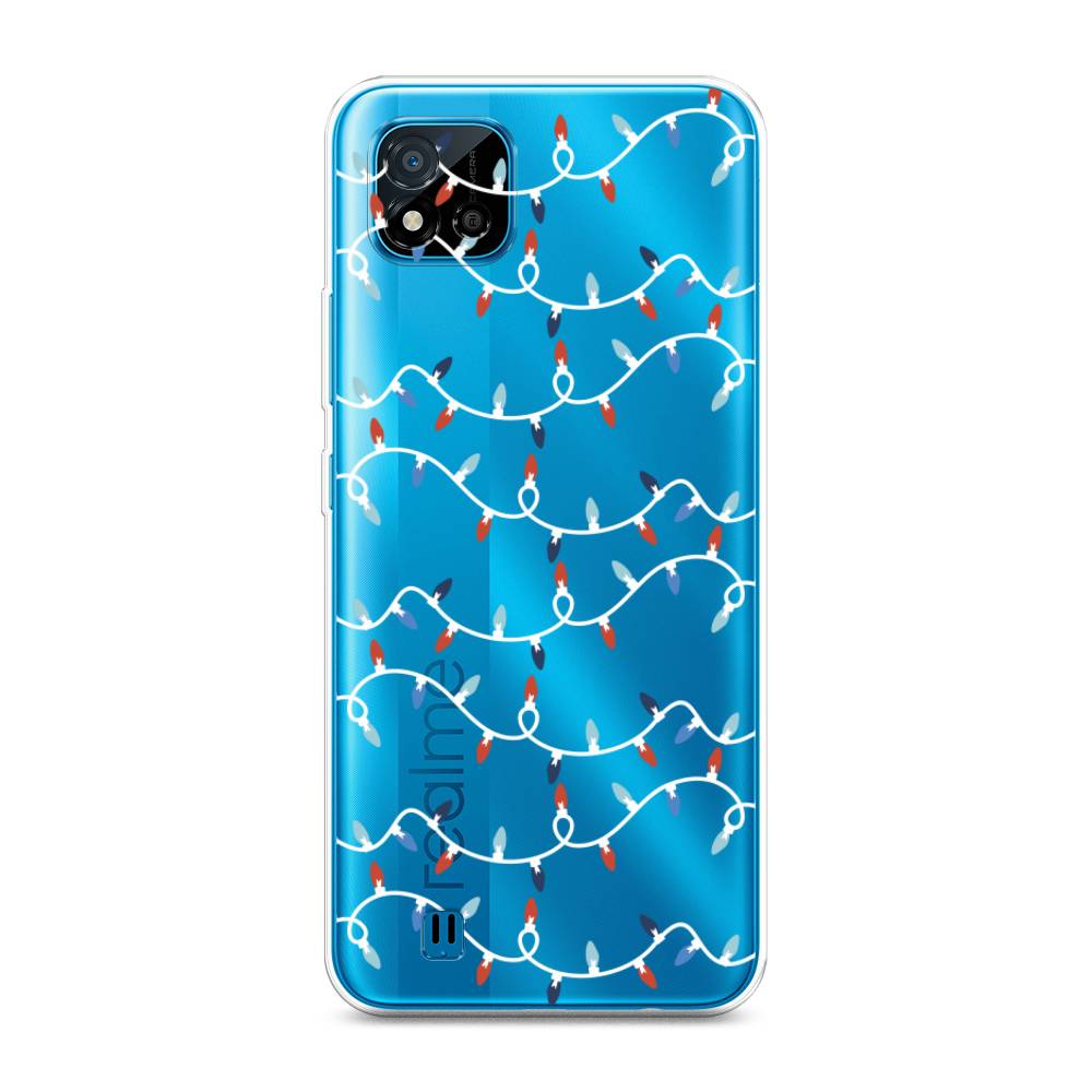 

Чехол на Oppo Realme C11 (2021) "Разноцветная гирлянда", Белый;красный;синий, 257550-5