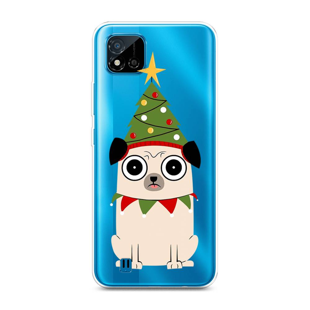 

Чехол на Oppo Realme C11 (2021) "Собачка с ёлочкой", Бежевый;красный;зеленый, 257550-1