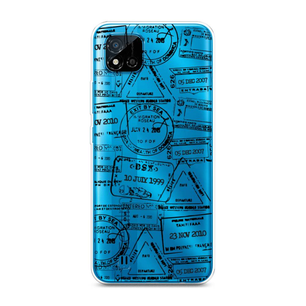

Чехол на Oppo Realme C11 (2021) "Visa stamps 2", Белый;черный;серый, 257550-2