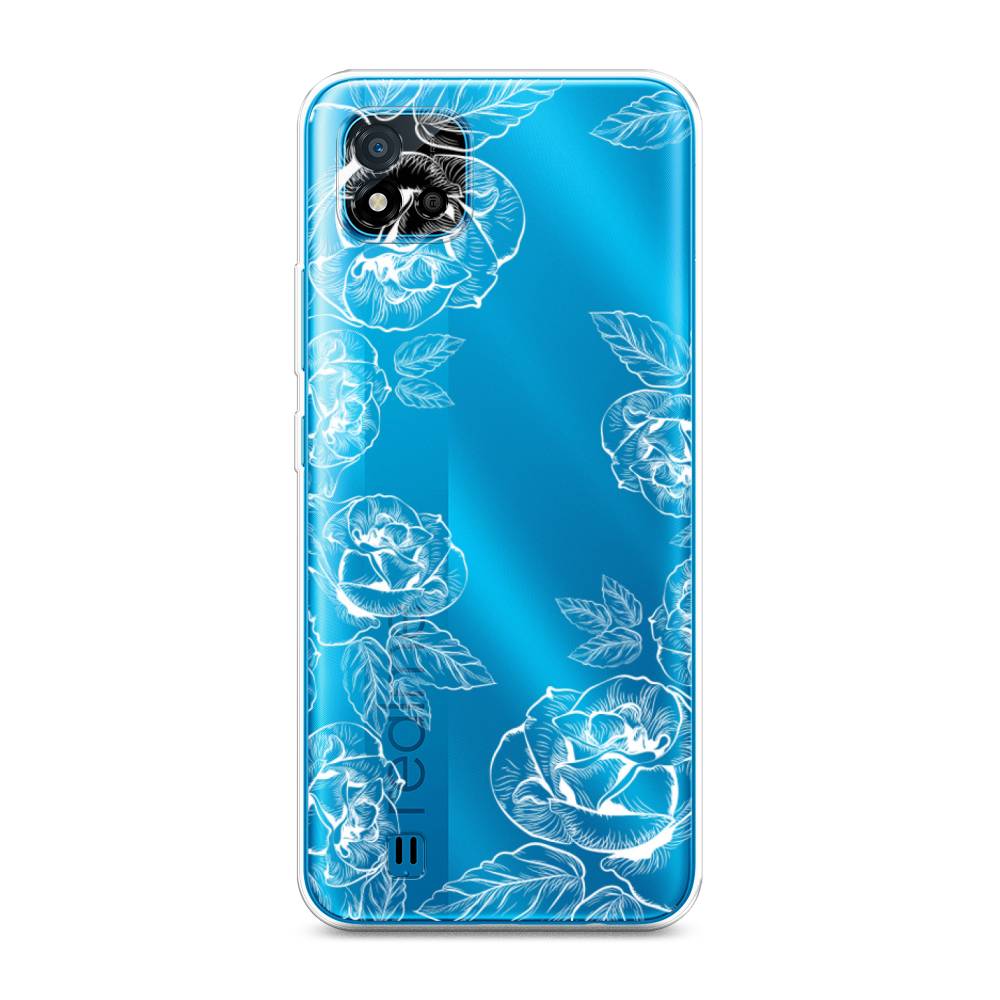 

Чехол на Oppo Realme C11 (2021) "Розы графика", Черный;серый, 257550-2