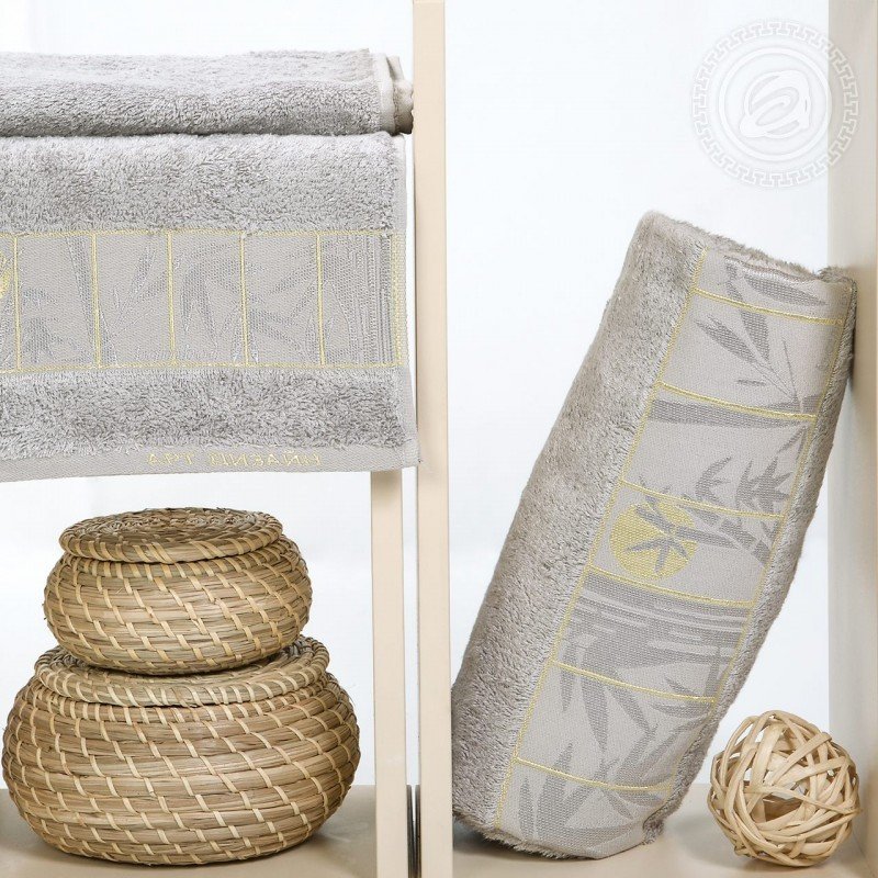Набор полотенец 50х90 и 70х140 бамбук Серый