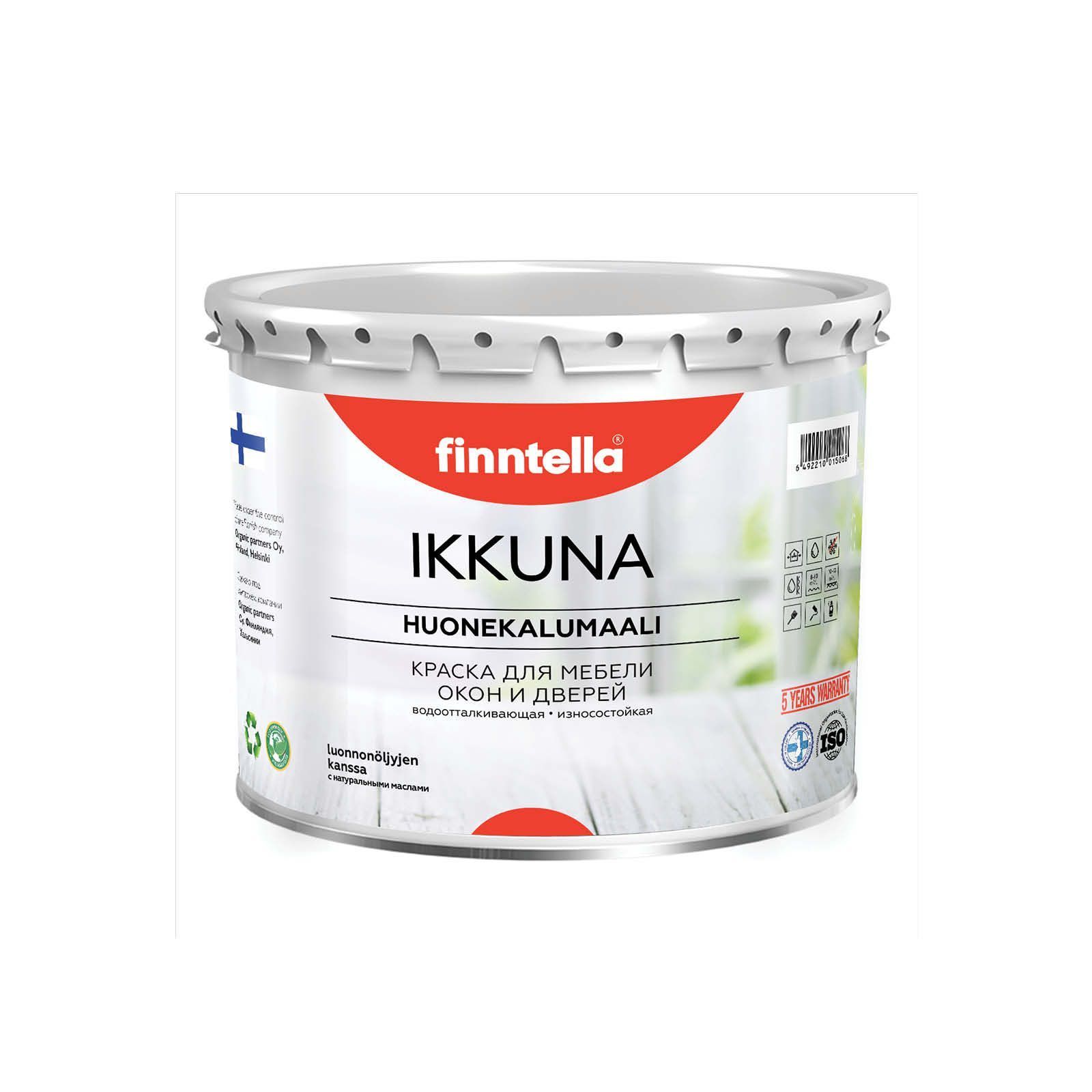 

Краска IKKUNA FINNTELLA, теплый бежевый, цвет RANTA, 2,7л, IKKUNA для мебели и для дерева, для кухни и кухонных фасадов, для шкафов, для комодов и для деревянных поверхностей с натуральным маслом, без запаха