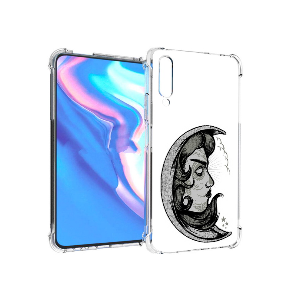 

Чехол MyPads Tocco для Honor 9X Pro черно белая луна с лицом, Прозрачный, Tocco
