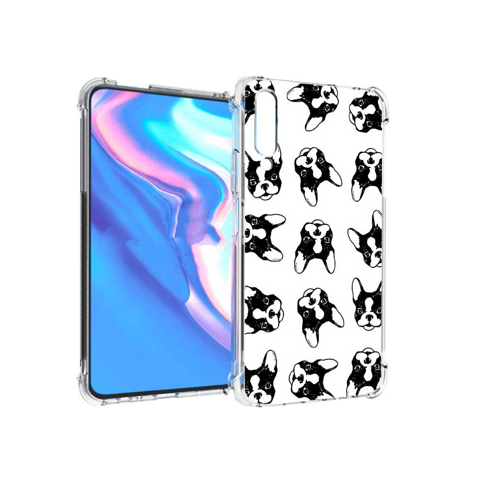 

Чехол MyPads Tocco для Honor 9X Pro черно белые собачки, Прозрачный, Tocco