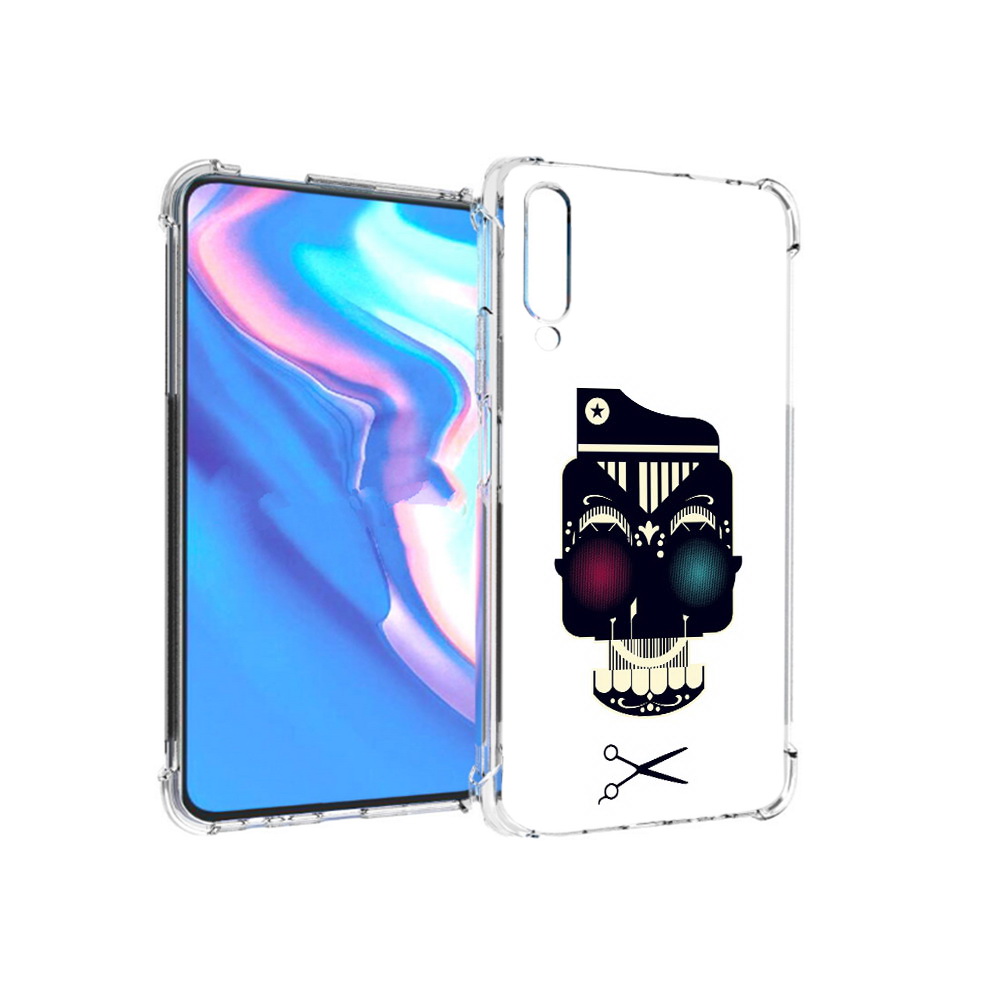 

Чехол MyPads Tocco для Honor 9X Pro черно белый скелет с яркими глазами, Прозрачный, Tocco