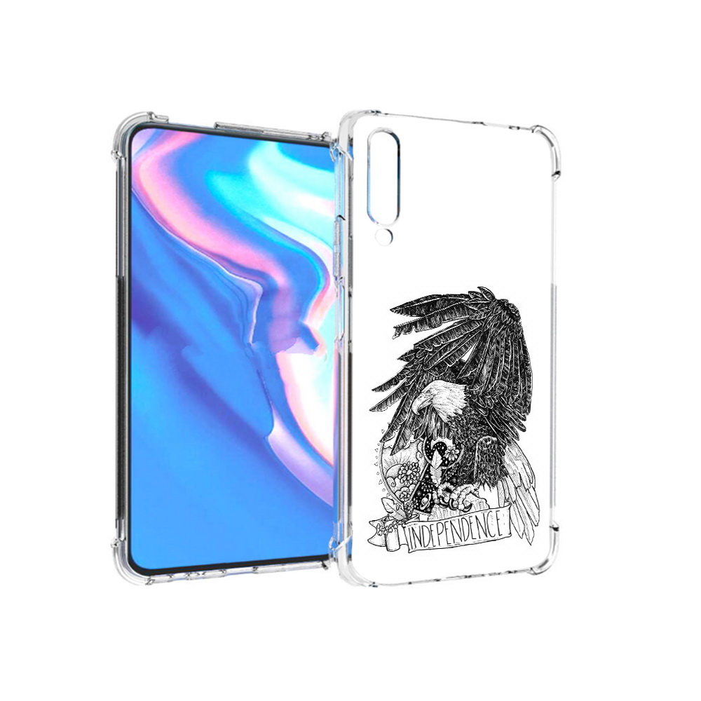 

Чехол MyPads Tocco для Honor 9X Pro черно белый сокол, Прозрачный, Tocco
