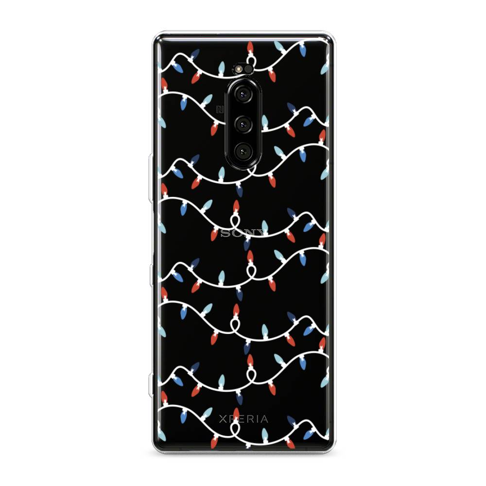 

Чехол на Sony Xperia 1"Разноцветная гирлянда", Белый;красный;синий, 54250-5