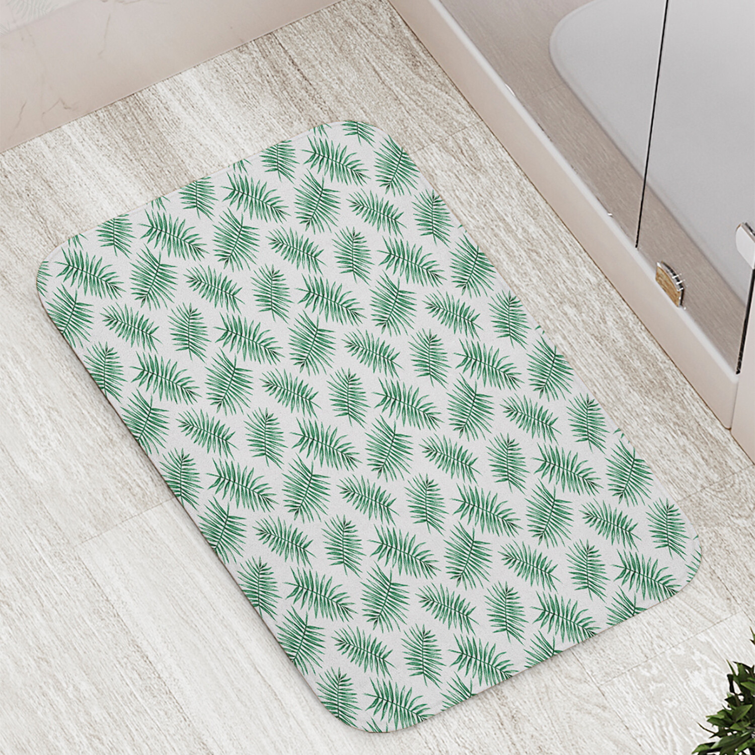 

Коврик противоскользящий JoyArty "Пальмовые листы" для ванной сауны бассейна 77х52 см, Пальмовые листы