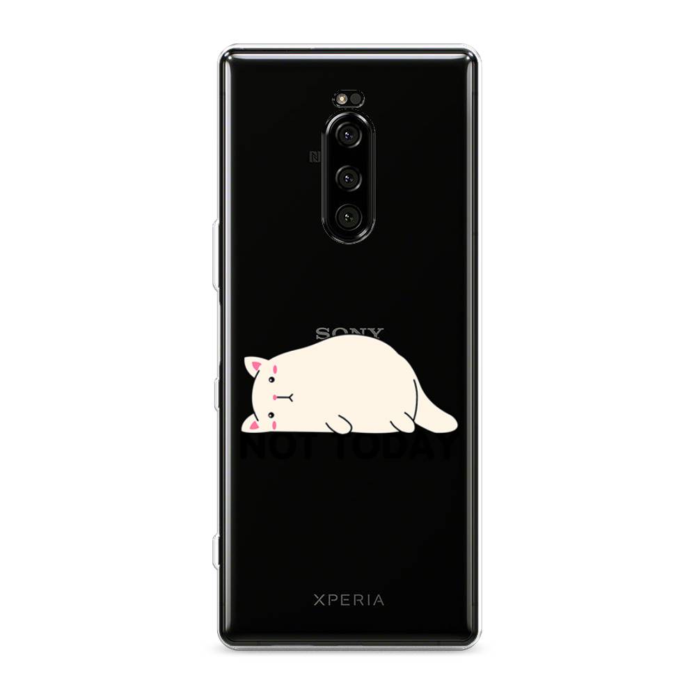 

Чехол на Sony Xperia 1 "Cat not today", Белый;розовый;черный, 54250-1