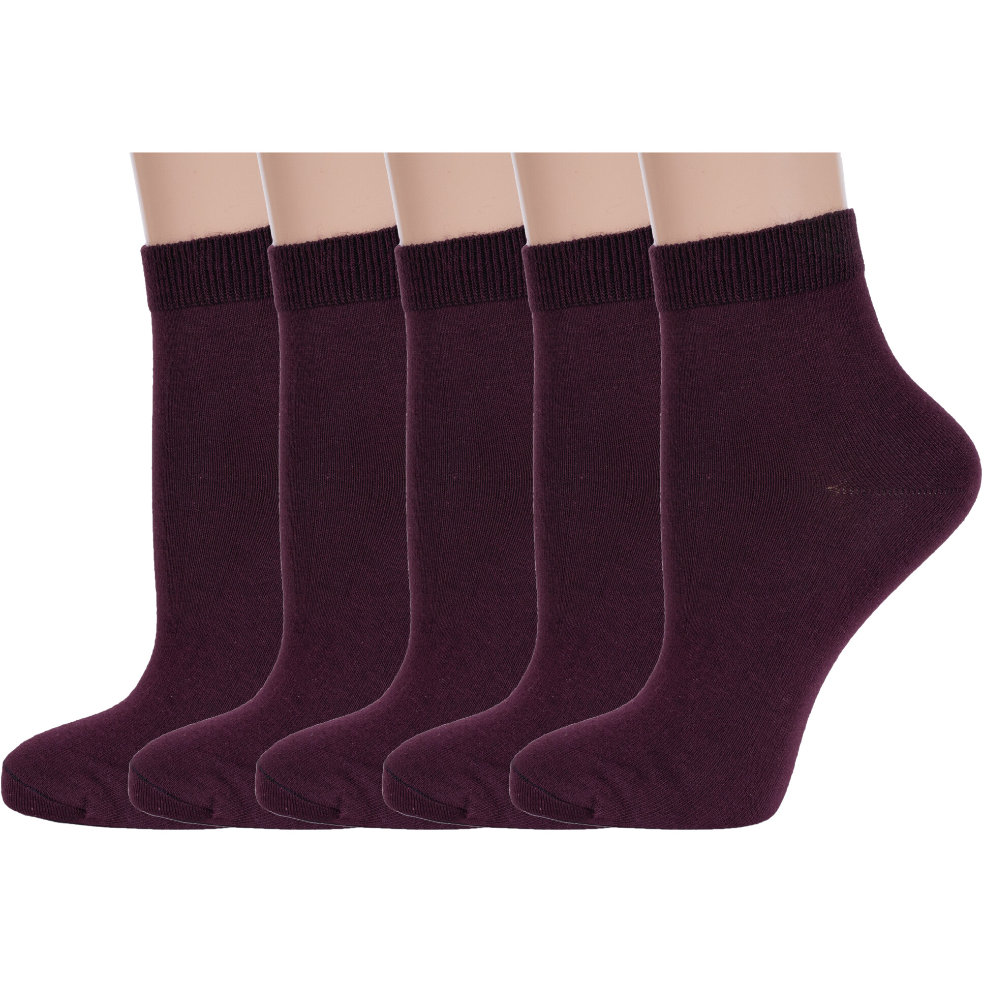 Комплект носков женских Rusocks 5-С-420/1 бордовых 23-25, 5 пар