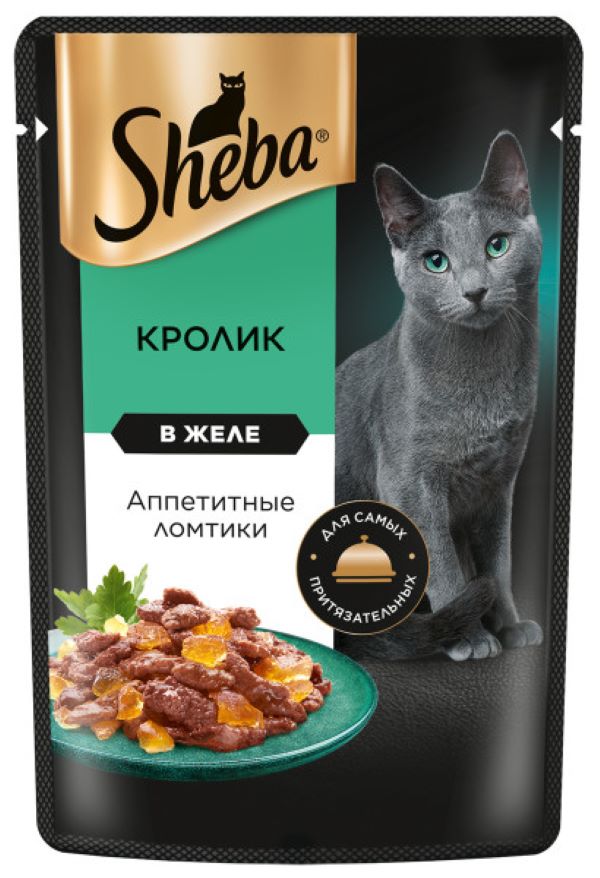 

Влажный корм для кошек Sheba Ломтики кролик, 75 г, Pleasure