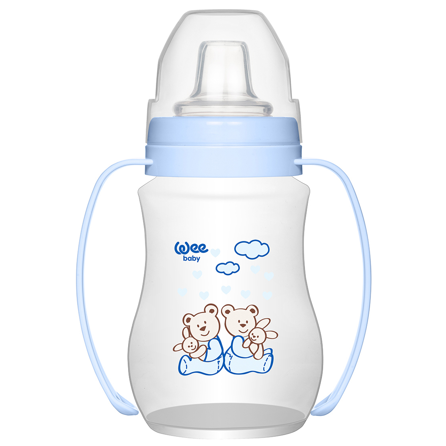 

Поильник WeeBaby Медвежонок непроливайка с ручками, с 6 месяцев, 250 мл