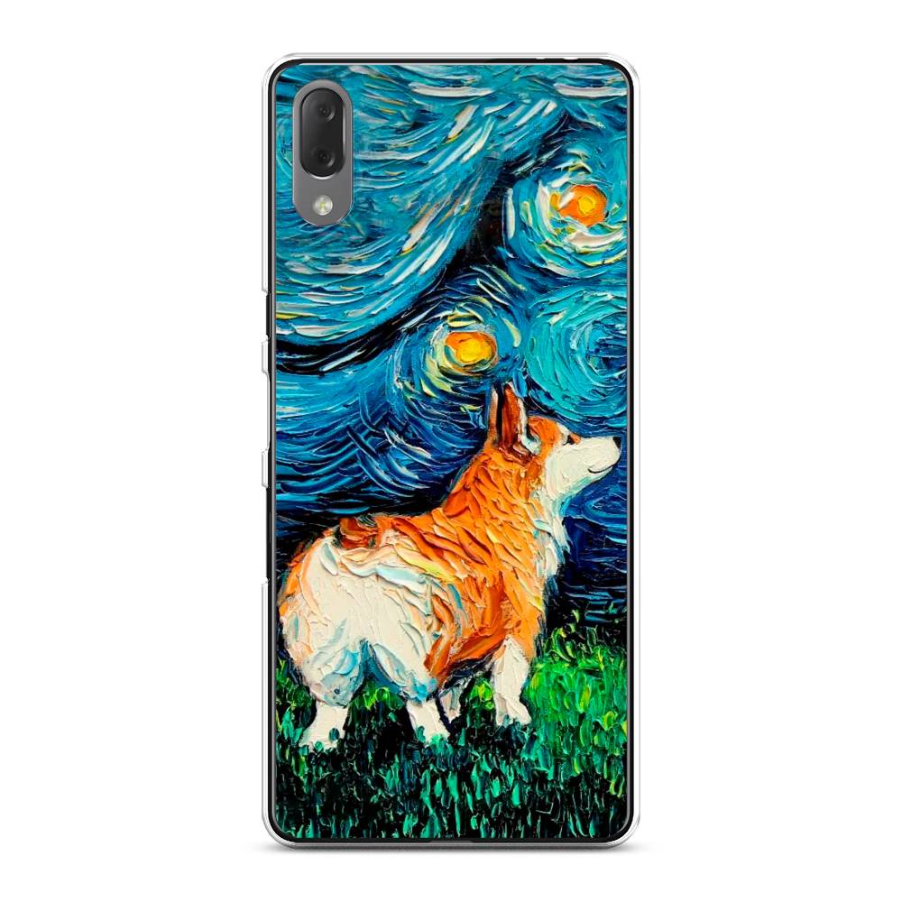 

Чехол на Sony Xperia L3 "Корги звёздная ночь", Коричневый;белый;зеленый, 54450-1
