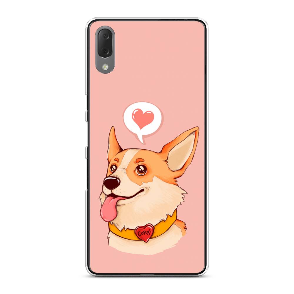 

Чехол на Sony Xperia L3 "Корги язык", Розовый;коричневый, 54450-1