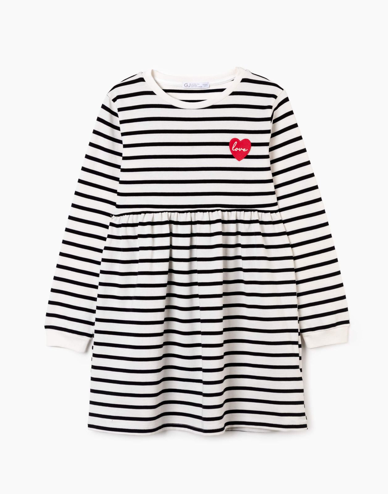 Платье детское Gloria Jeans GDR027486, молочный/черный, 122 темно синяя шапка с вертикальными полосками catya детское