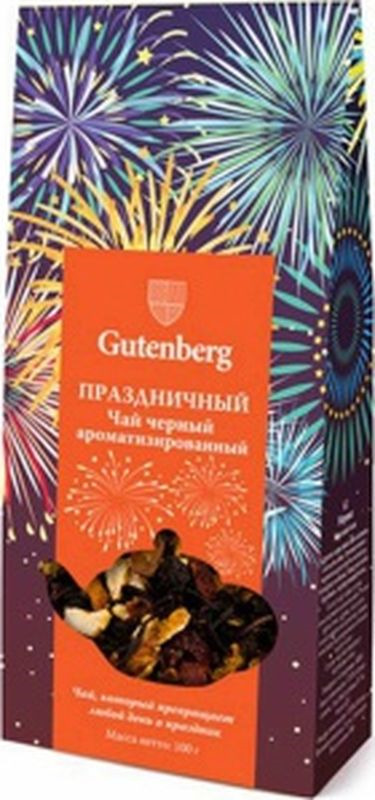 

Чай Gutenberg чёрный Праздничный 300 г 3 уп. По 100 г