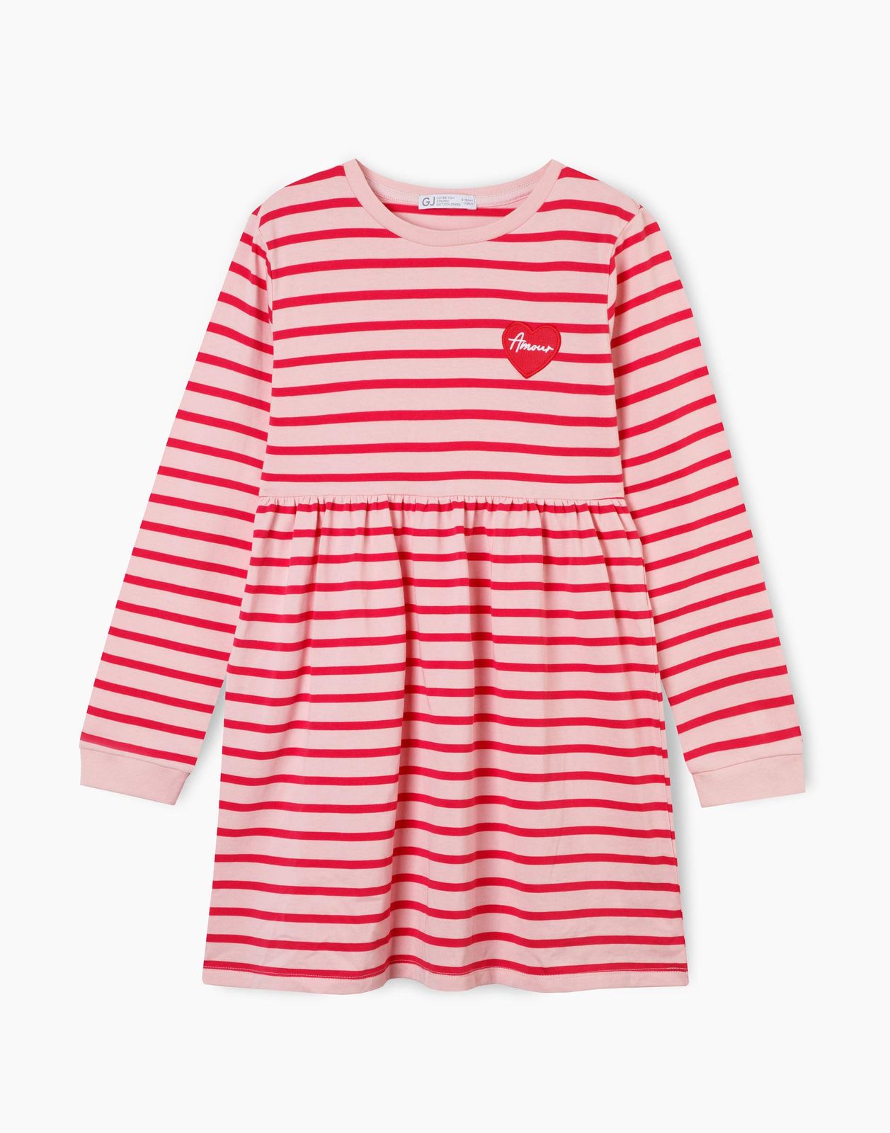Платье детское Gloria Jeans GDR027486, светло-розовый/розовый, 110 темно синяя шапка с вертикальными полосками catya детское