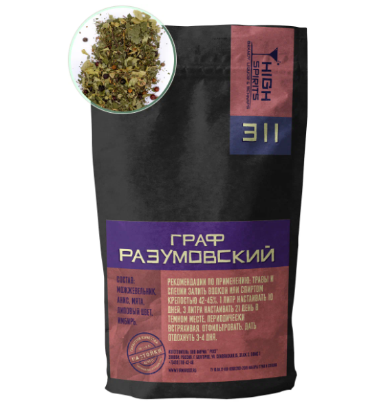 

Набор трав и специй High spirits настойка Граф Разумовский с можжевельником и мятой, 42гр