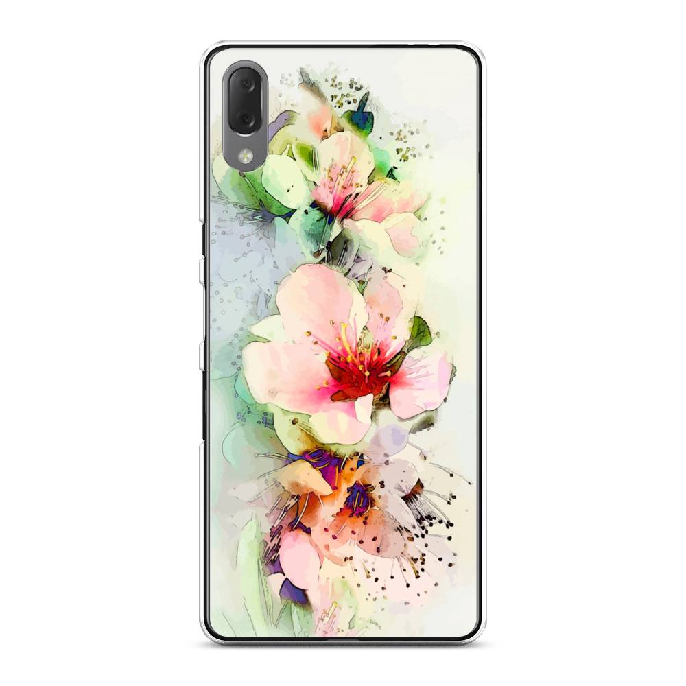 

Чехол на Sony Xperia L3 "Нежные цветы", Зеленый;розовый, 54450-2