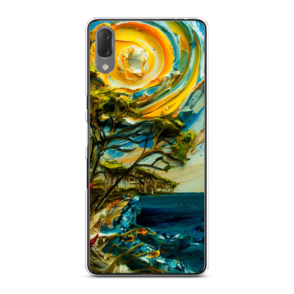

Чехол на Sony Xperia L3 "Солнце живопись", Желтый;синий, 54450-4