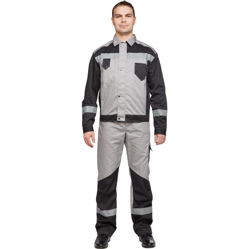 

Костюм рабочий NoBrand 816160-K черный/серый 56-58, 170-176