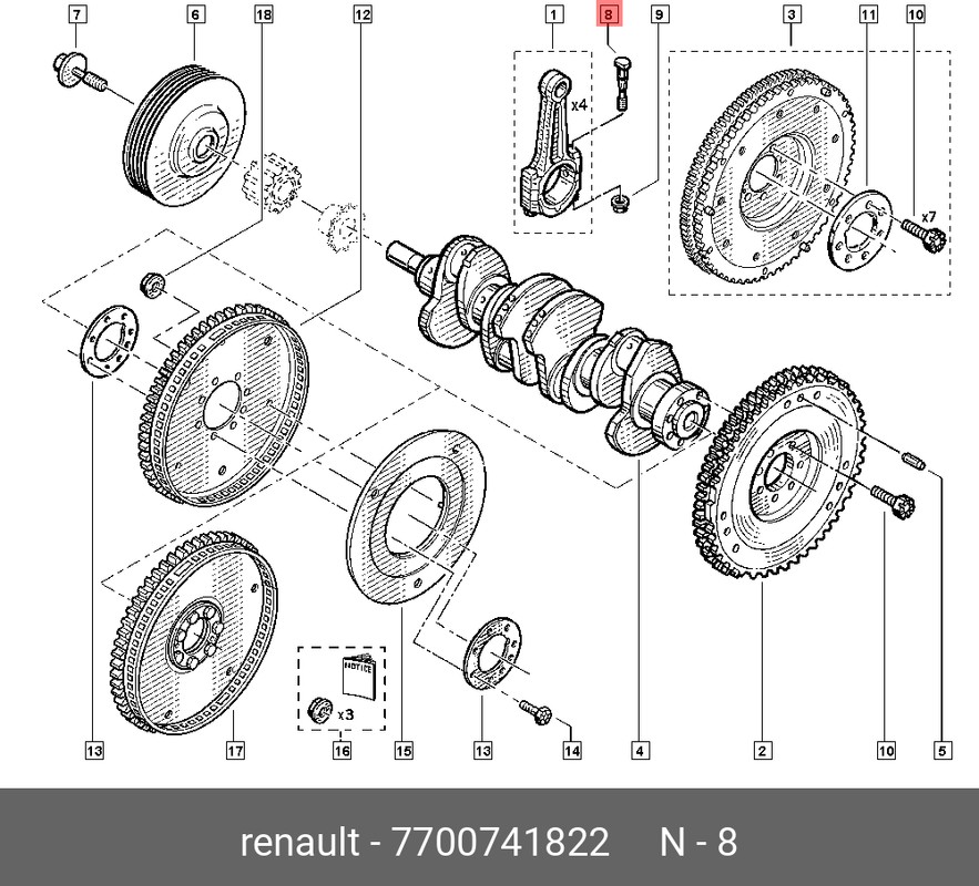 

Болт Шатуна М12 RENAULT 77 00 741 822