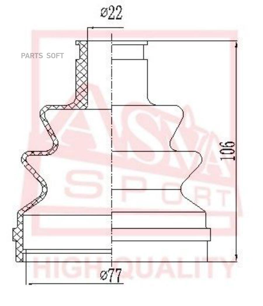 

Пыльник Шрус (Комплект Без Смазки) 21x78x97 Opel Ascona C 1.8/2.0 ASVA арт. ASBT-164