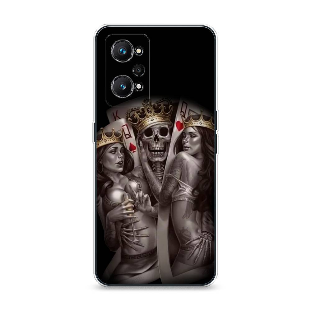 

Чехол на Realme GT Neo 2 "Карты король и королевы", Серый;желтый, 257750-6
