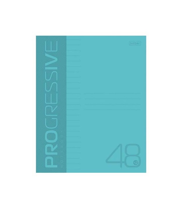 

Тетрадь Hatber в линейку 48 л, Progressive, пластиковая обложка, бирюзовая, Hatber