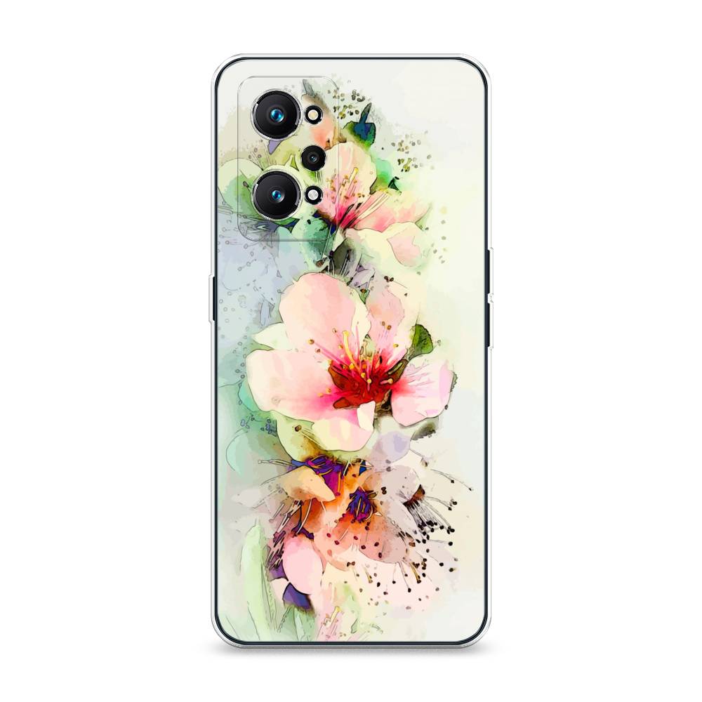

Чехол на Realme GT Neo 2 "Нежные цветы", Зеленый;розовый, 257750-2