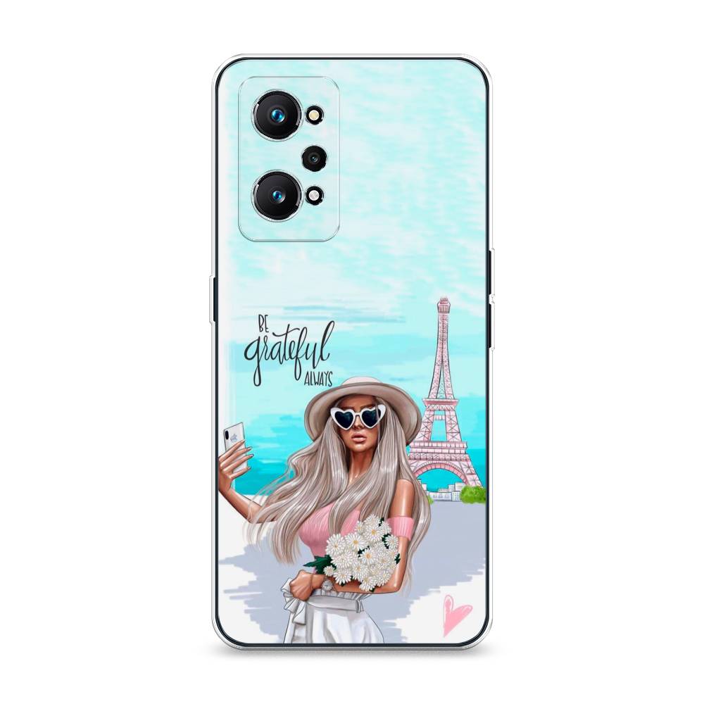 

Чехол на Realme GT Neo 2 "Селфи Париж", Голубой;бежевый, 257750-6