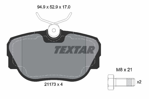 

Тормозные колодки Textar дисковые 2117302