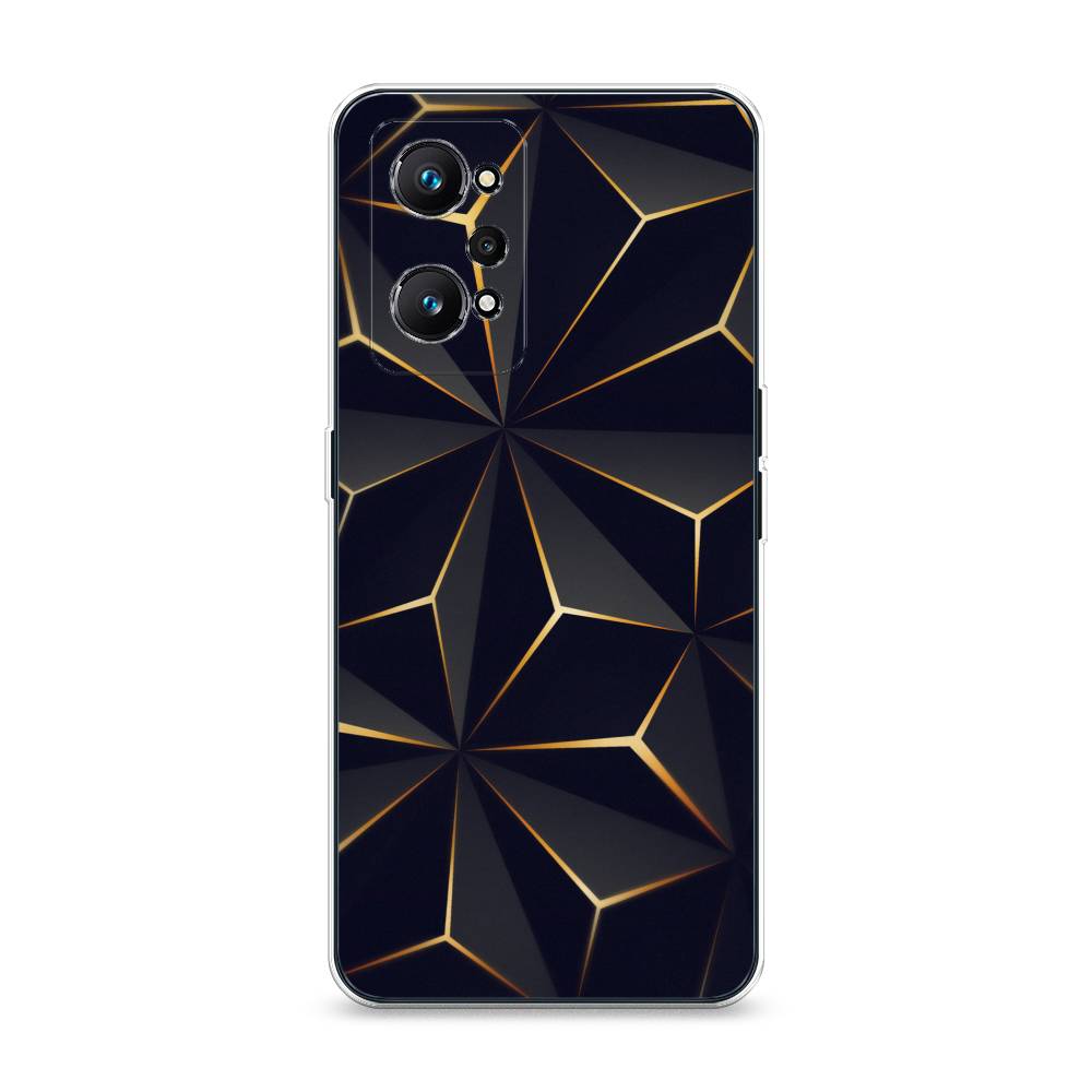 

Чехол на Realme GT Neo 2 "Черные полигоны", Золотистый;черный, 257750-3