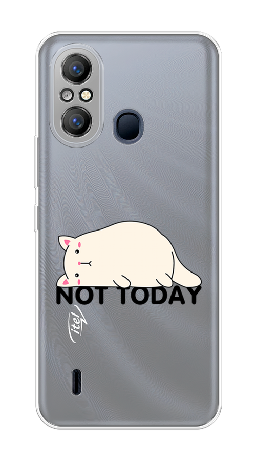 

Чехол на Itel A49 "Cat not today", Белый;розовый;черный, 3200750-1