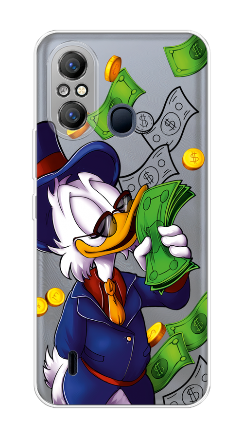 

Чехол на Itel A49 "Scrooge McDuck with Money", Синий;зеленый;белый, 3200750-6