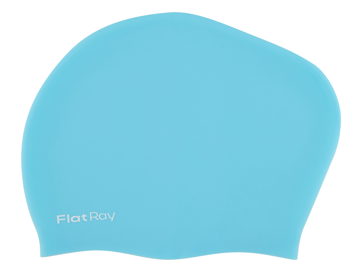 Силиконовая шапочка для плавания Flat Ray Long Hair Silicone Swim Cap, бирюзовый