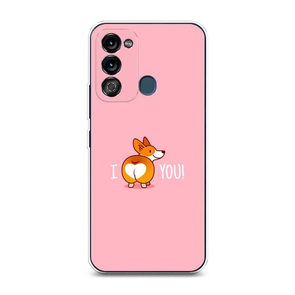 

Чехол на Itel Vision 3 "Корги I love you", Розовый;коричневый;белый, 3200850-1