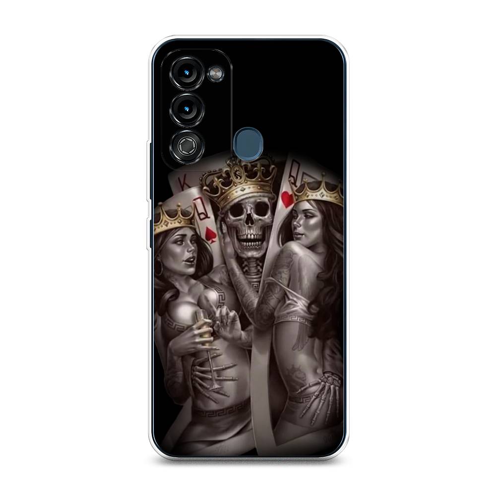 

Чехол на Itel Vision 3 "Карты король и королевы", Серый;желтый, 3200850-6