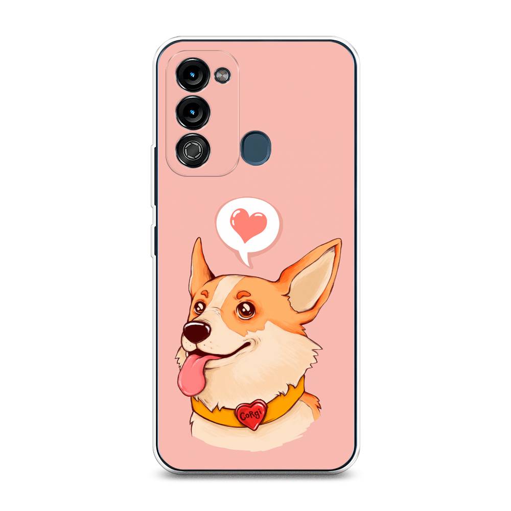 

Чехол на Itel Vision 3 "Корги язык", Розовый;коричневый, 3200850-1