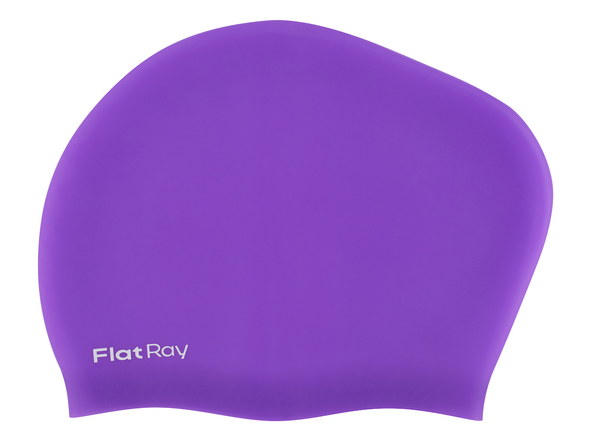 Силиконовая шапочка для плавания Flat Ray Long Hair Silicone Swim Cap, пурпурный