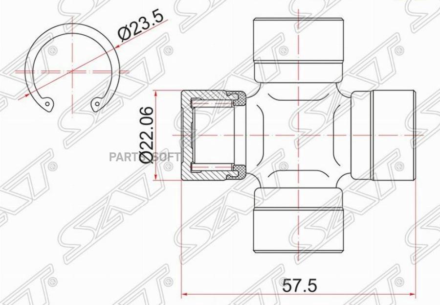 Крестовина Кардана Toyota Noah #R##/St195/St215/Sv35/Subaru Forester Sf5 97-02 Sat арт. ST