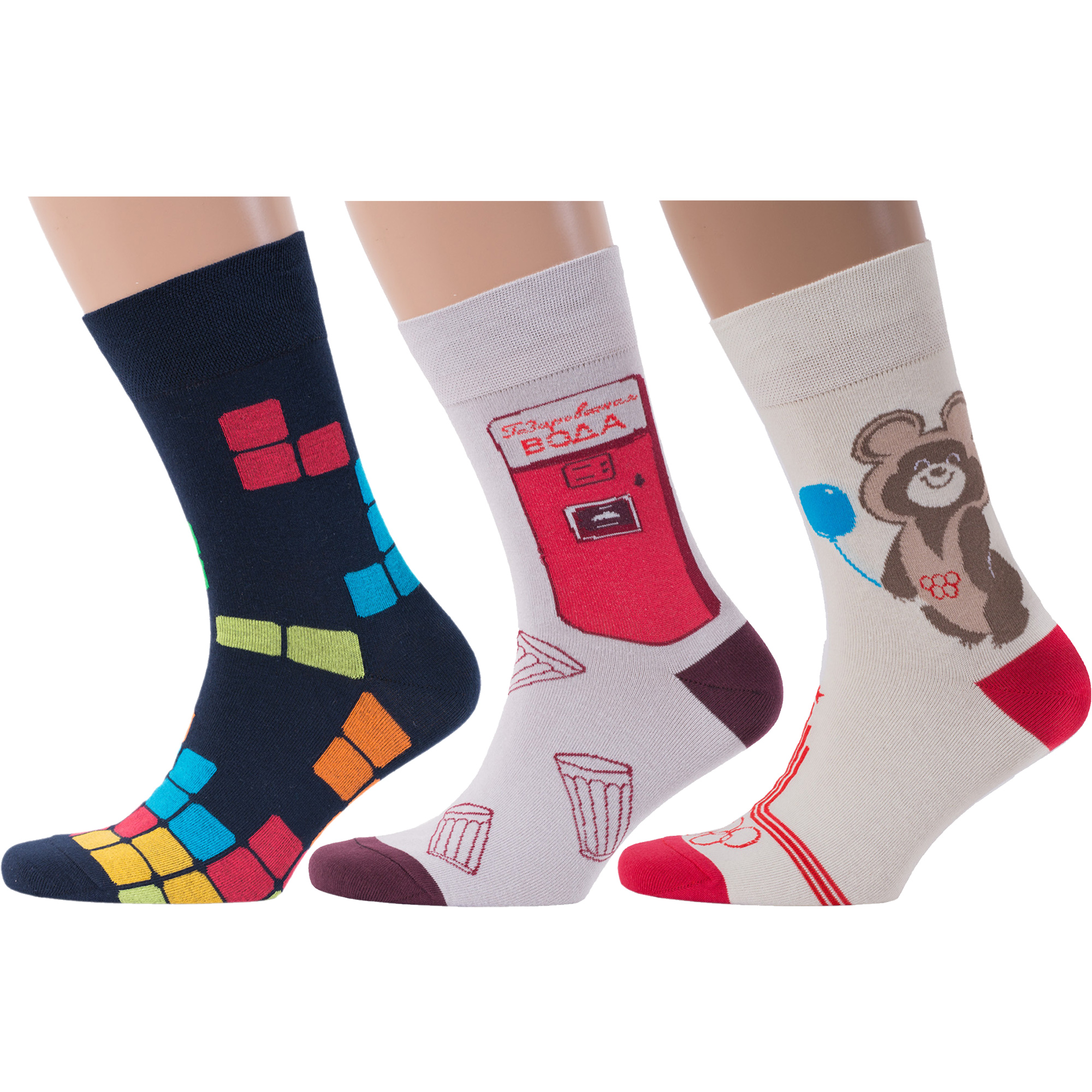 

Комплект носков мужских MoscowSocksClub msk3-М06 серых; синих; бежевых; красных 27, msk3-М06