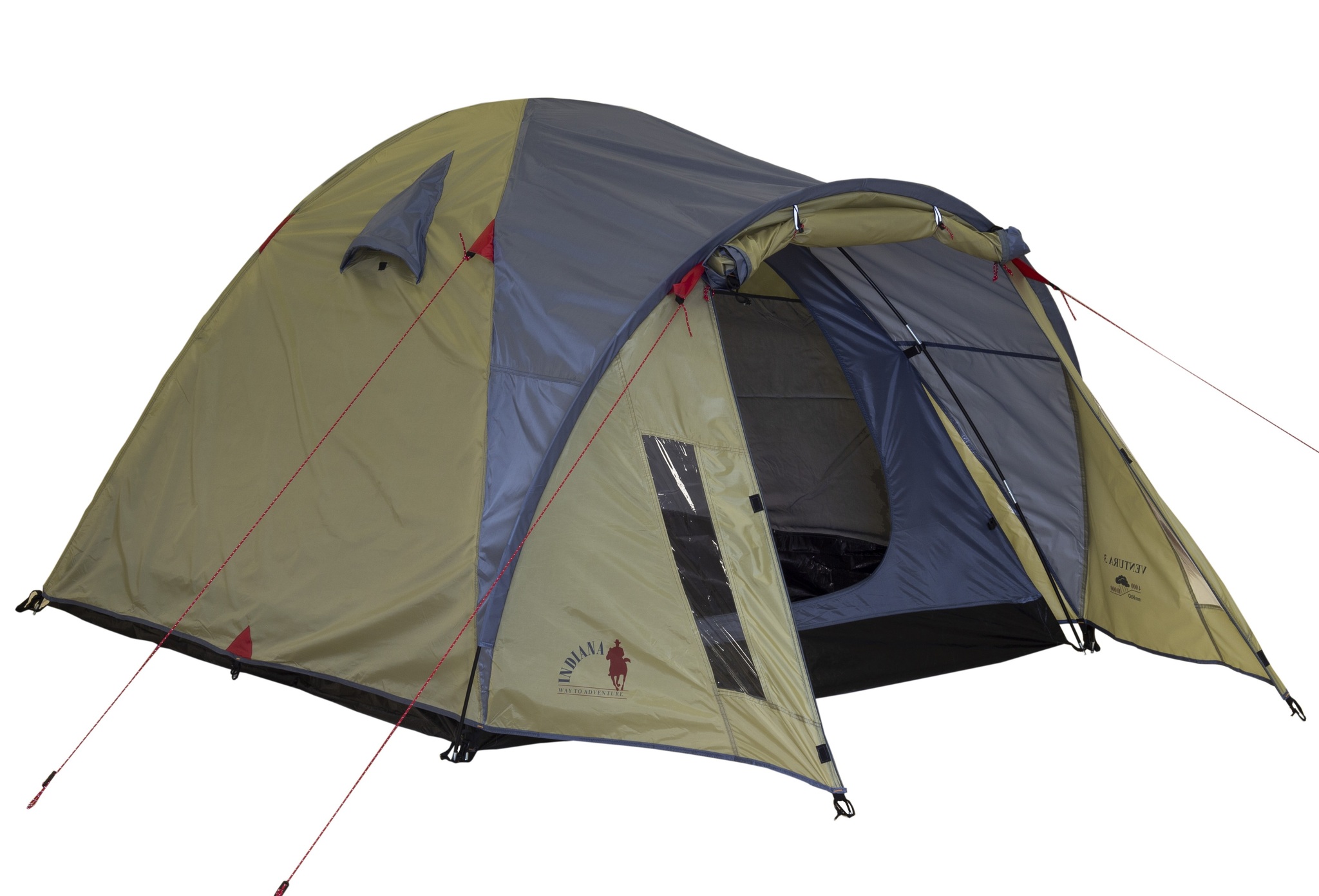 фото Палатка indiana ventura, кемпинговая, 3 места, оливковый/серый