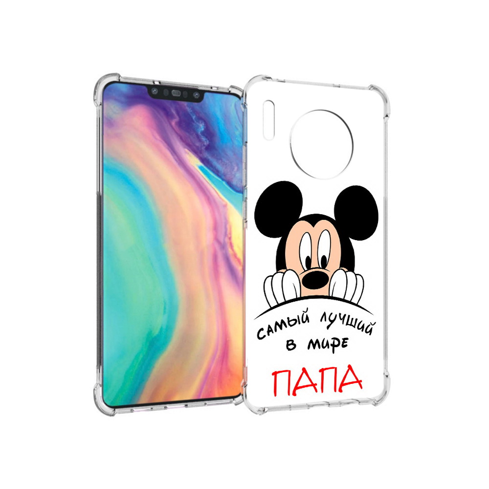 

Чехол MyPads Tocco для Huawei Mate 30 Самай лучший папа Микки Маус, Прозрачный, Tocco
