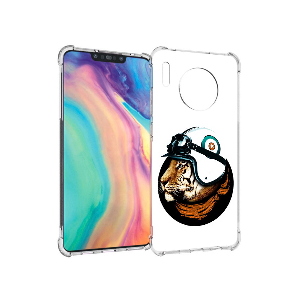 

Чехол MyPads Tocco для Huawei Mate 30 Тигр в шлеме, Прозрачный, Tocco